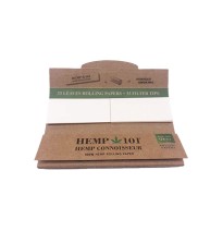 24 Hemp 101 Hemp Connoisseur King Size Slim Rolling Papres with Tips