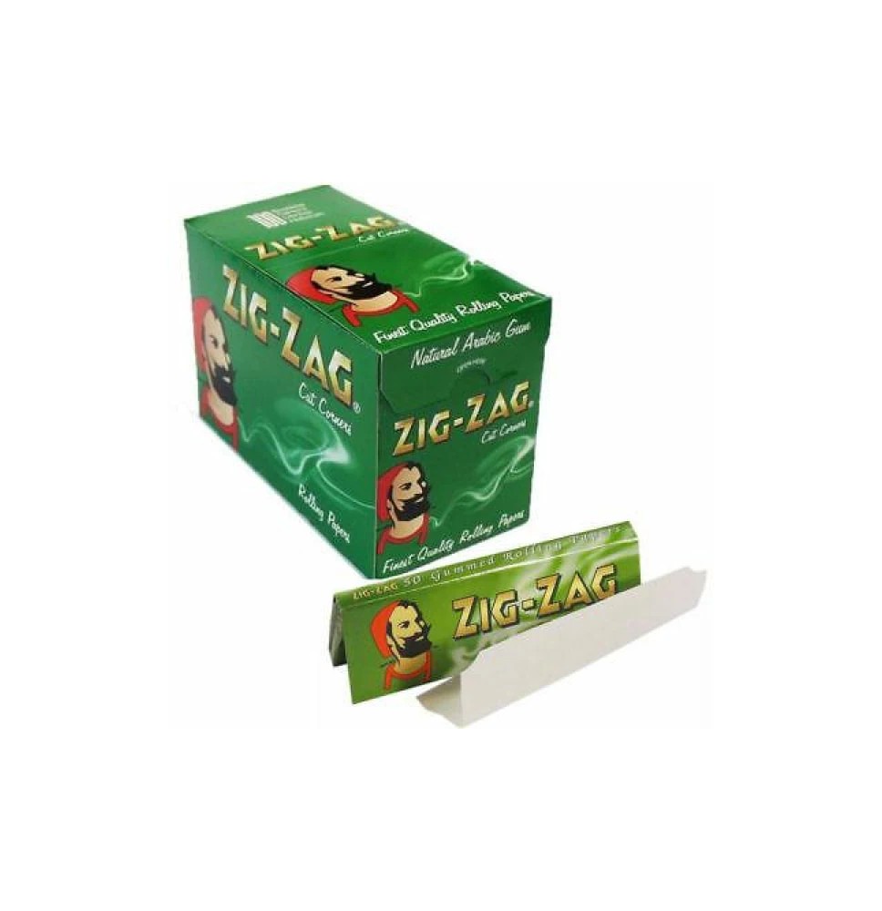 100 Zig-Zag Green Regular Size Rolling Papers