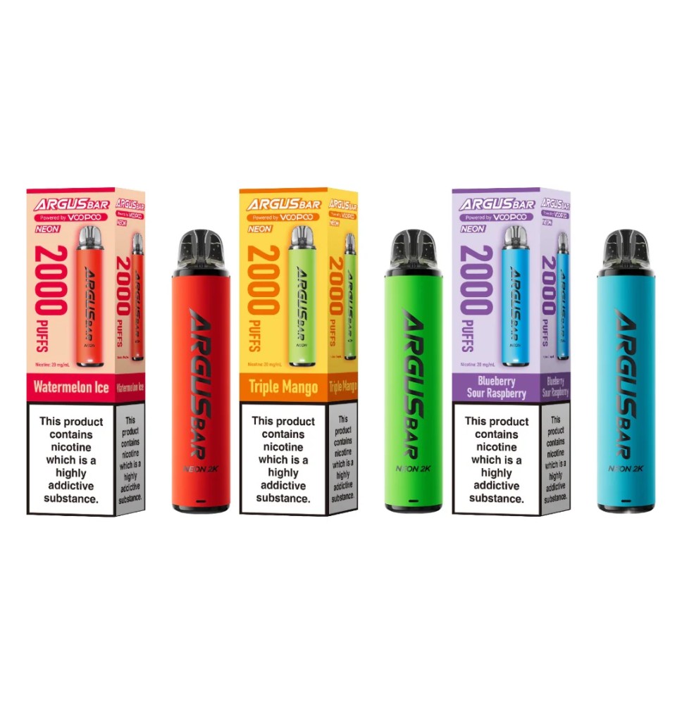 20mg Voopoo Argus Bar Neon 2K Prefilled Pod Vape Kit