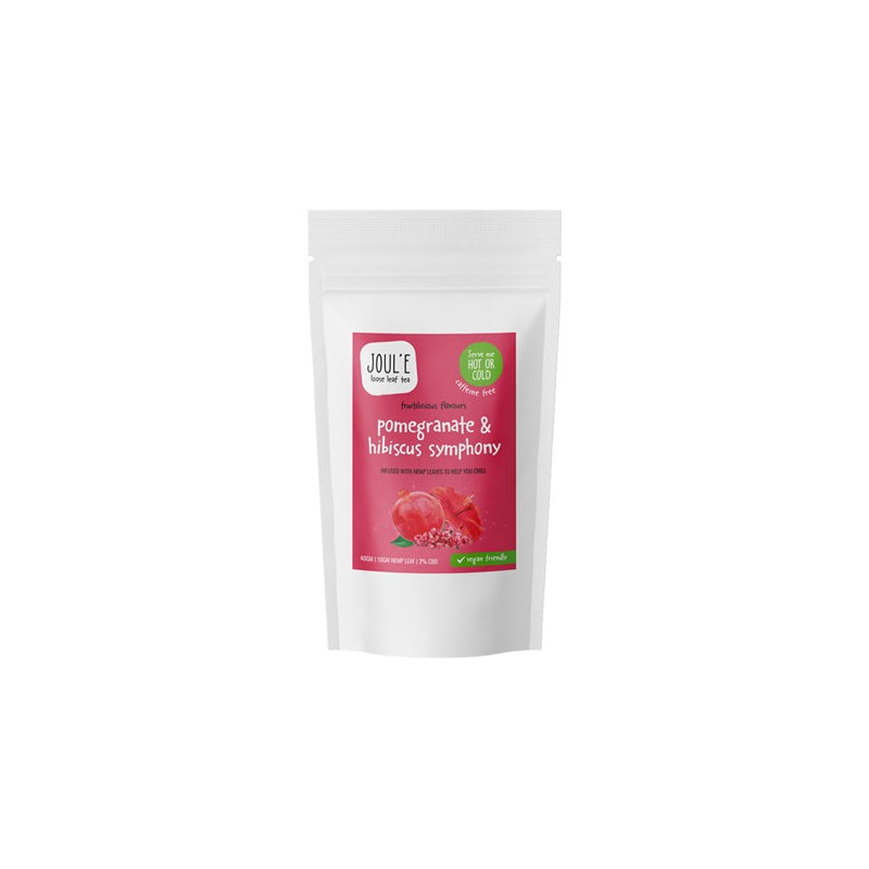 Buy Joul'e 2% CBD Pomegranate & Hibiscus Symphony Tea Fruit & Hemp Leaf Drink - 40g | Express Highs UK