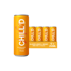 Buy 12 x CHILLD 20mg CBD Sparkling 250ml Elderflower & Ginger | Express Highs UK