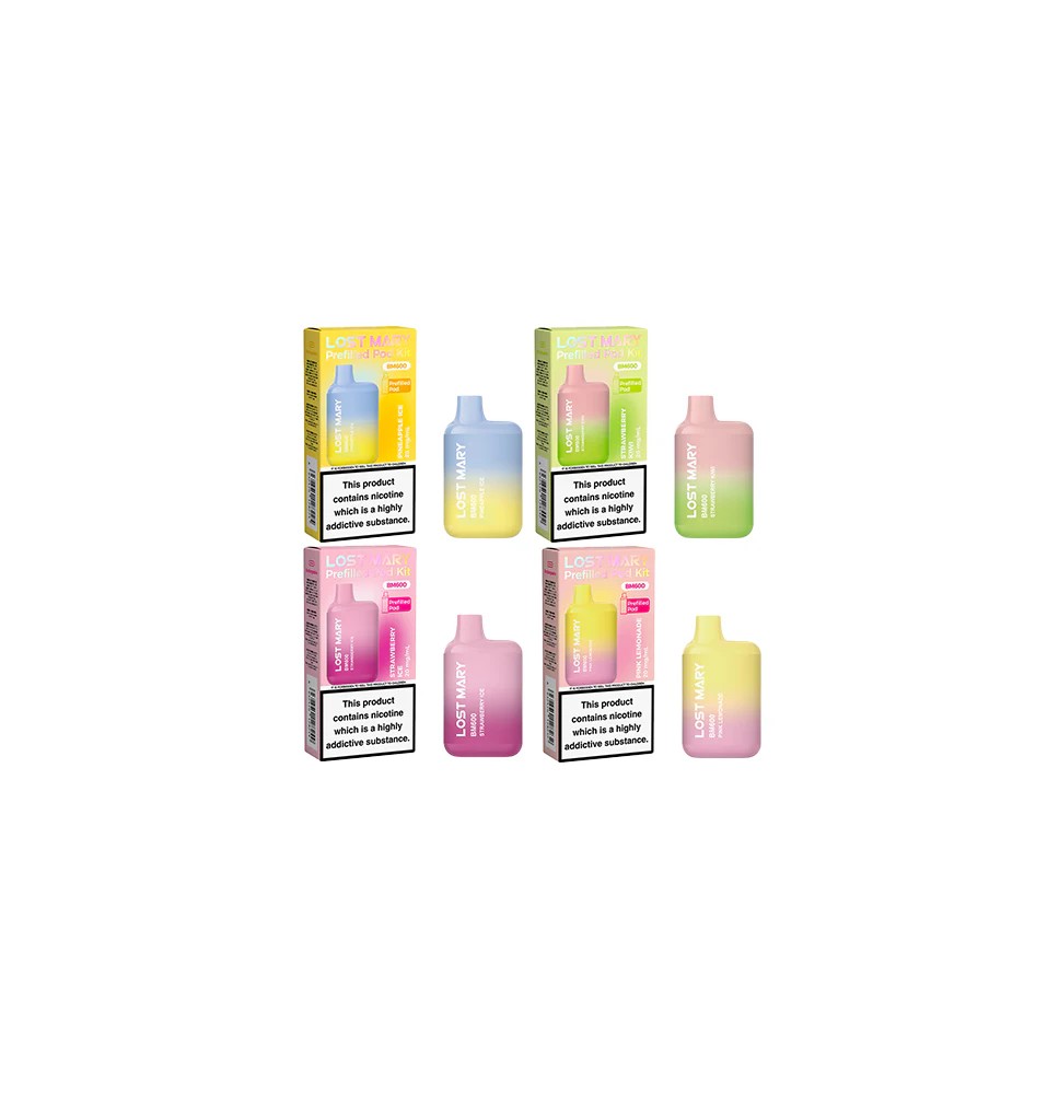 20mg Lost Mary BM600 Prefilled Pod Vape Kit 600 Puffs
