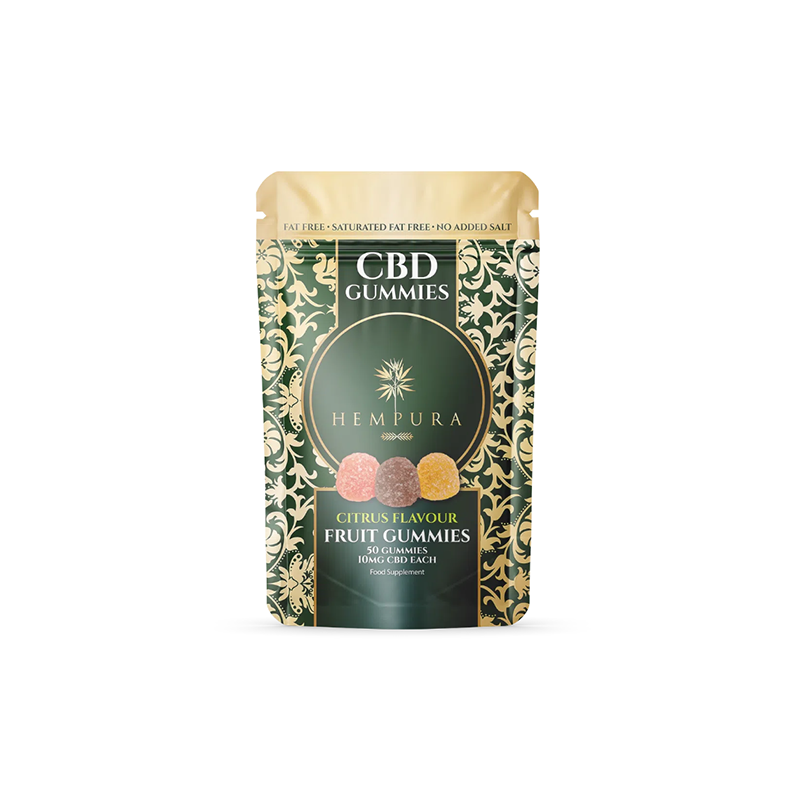 Buy Hempura 500mg CBD Citrus Fruit Gummies - 50 Pieces | Express Highs UK