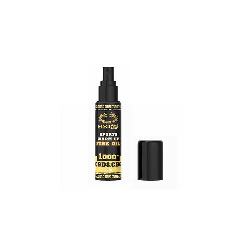 Buy Herculeaf 1000mg CBD & CBG Sports Warm Up Fire Oil - 100ml | Express Highs UK