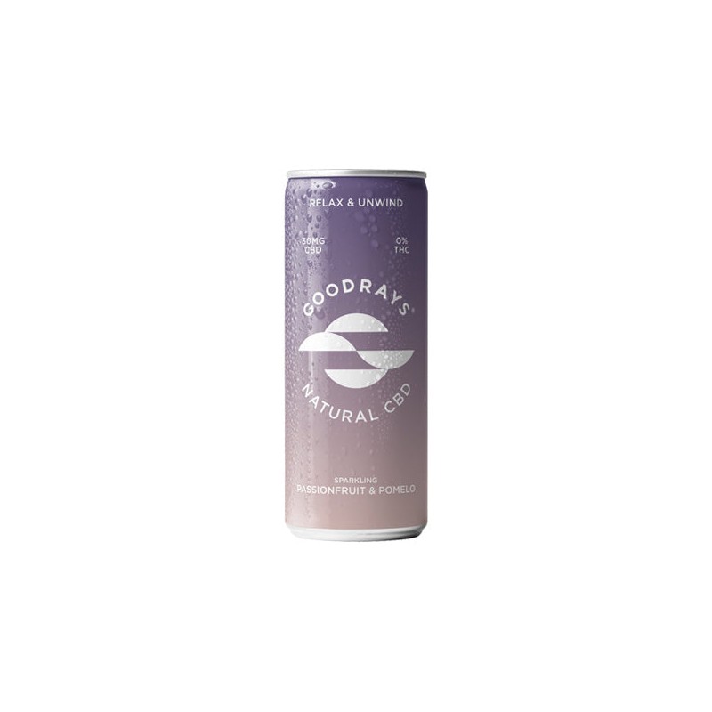 Buy Goodrays 30mg CBD Passionfruit & Pomelo Seltzer 250ml | Express Highs UK