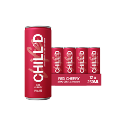 Buy 12 x CHILLD 20mg CBD Sparkling Drink 250ml Red Cherry | Express Highs UK