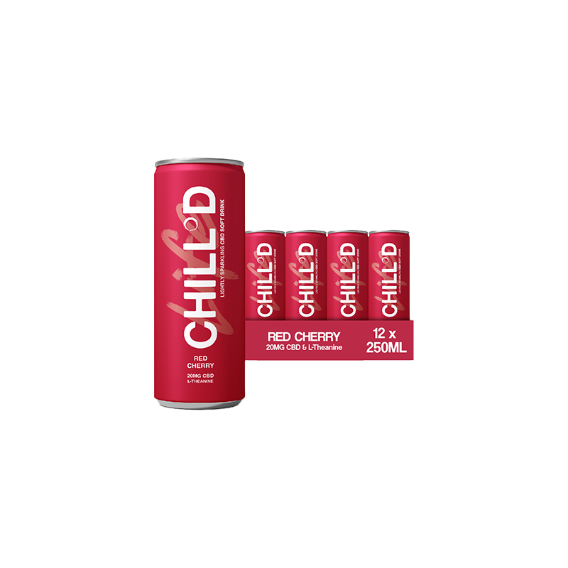 Buy 12 x CHILLD 20mg CBD Sparkling Drink 250ml Red Cherry | Express Highs UK