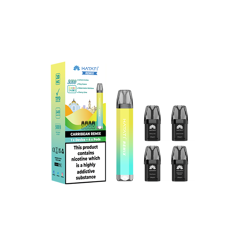 Buy 20mg Hayati Remix 4in1 2400 Pod Kit 2400 Puffs | Express Highs UK