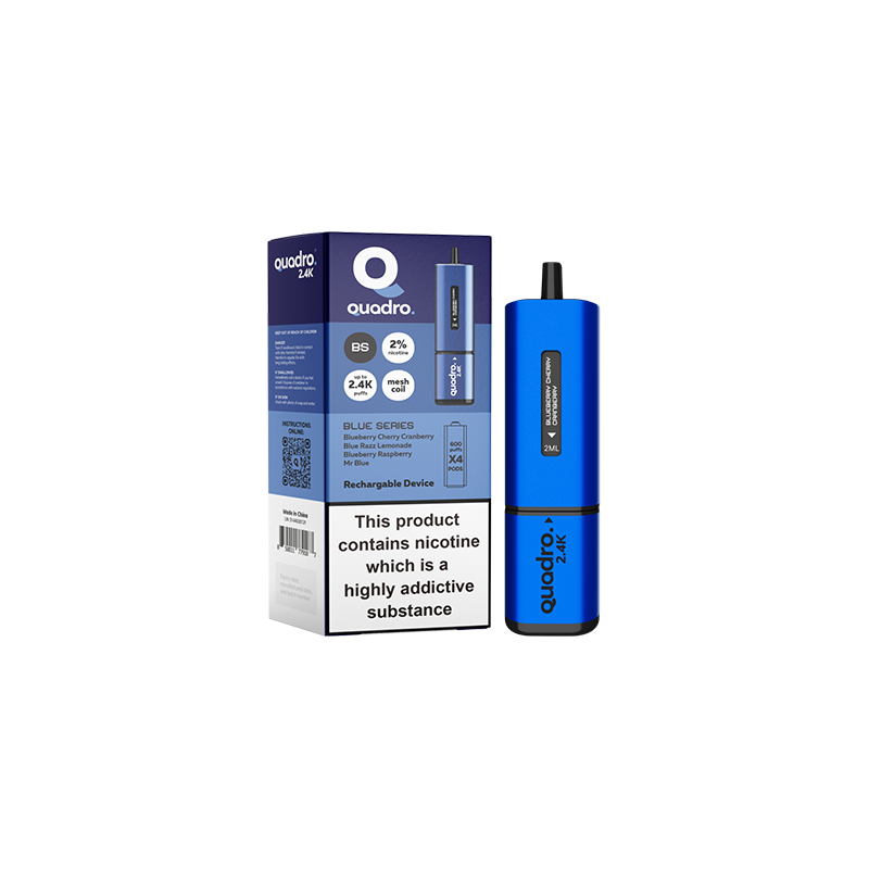 Buy 20mg Quadro 2.4K Pod Vape Kit 4 in 1 - 2400 Puffs | Express Highs UK