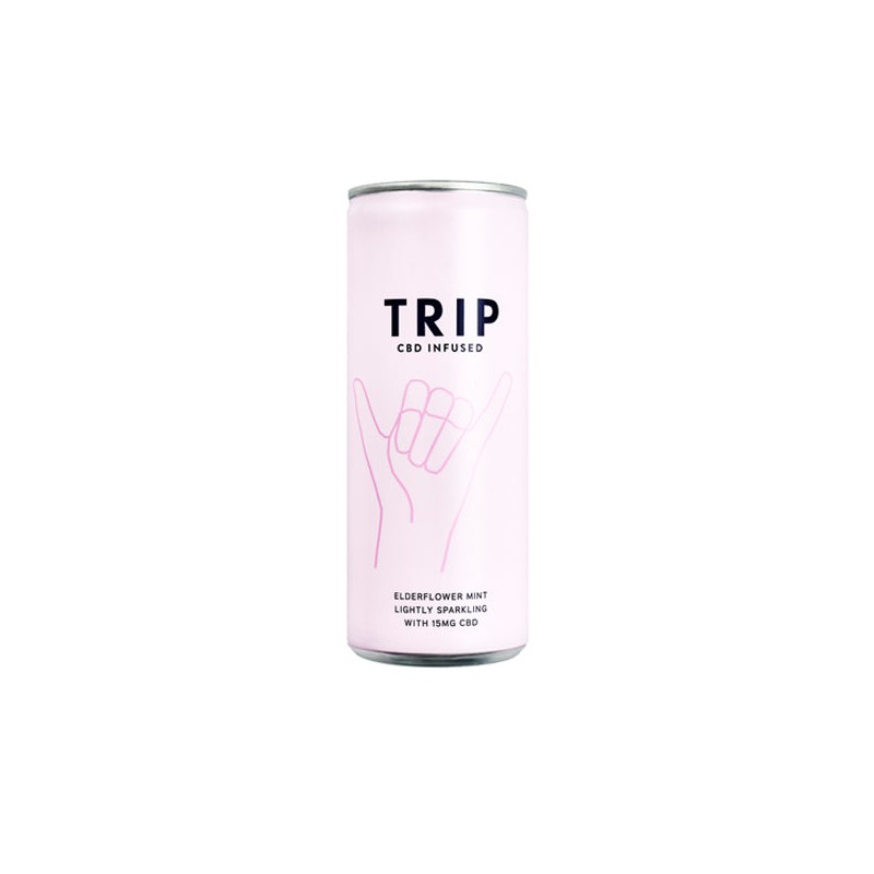 Buy 12 x TRIP 15mg CBD Infused Elderflower & Mint Drink 250ml | Express Highs UK