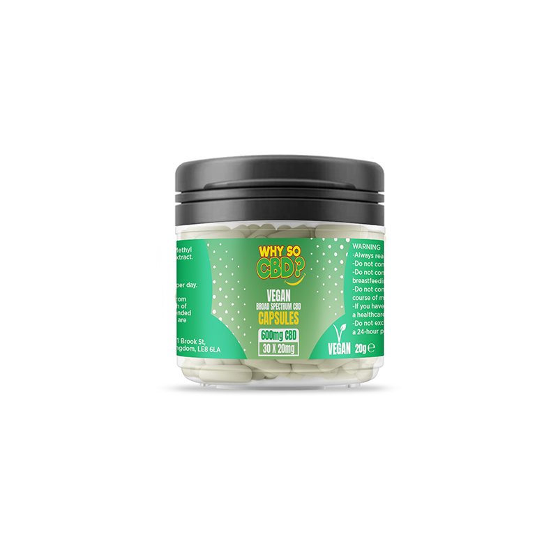 Buy Why So CBD? 600mg Broad Spectrum CBD Vegan Capsules - 30 Caps | Express Highs UK