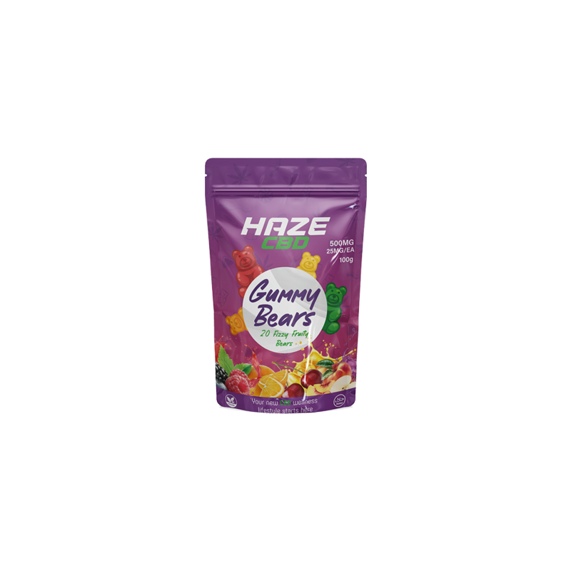 Buy Haze CBD 500mg Gummy Bears - 20 Pieces | Express Highs UK