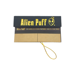 Buy 33 Alien Puff Black & Gold King Size Elastic Band Unbleached Papers + Filter Tips ( HP184 ) | Express Highs UK