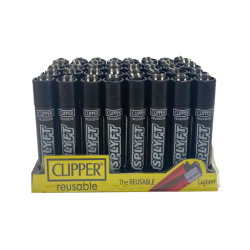 Buy 40 Clipper SPLYFT Black Large Classic Refillable Lighters | Express Highs UK