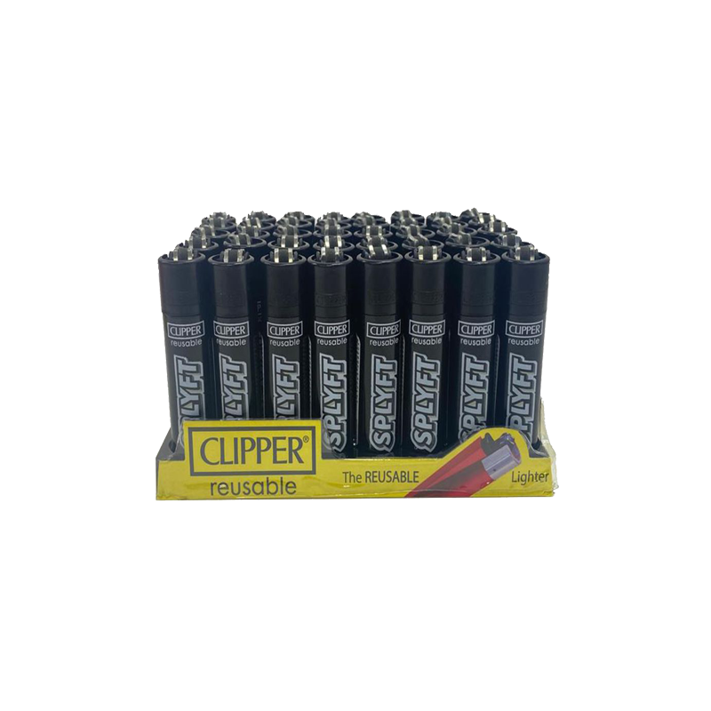 Buy 40 Clipper SPLYFT Black Large Classic Refillable Lighters | Express Highs UK