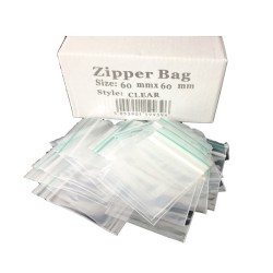 Buy 5 x Zipper Branded 60mm x 60mm Clear Bags | Express Highs UK