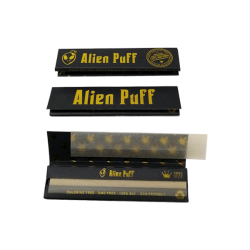 Buy 50 Alien Puff Black & Gold King Size Unbleached Brown Rolling Papers ( HP102 ) | Express Highs UK