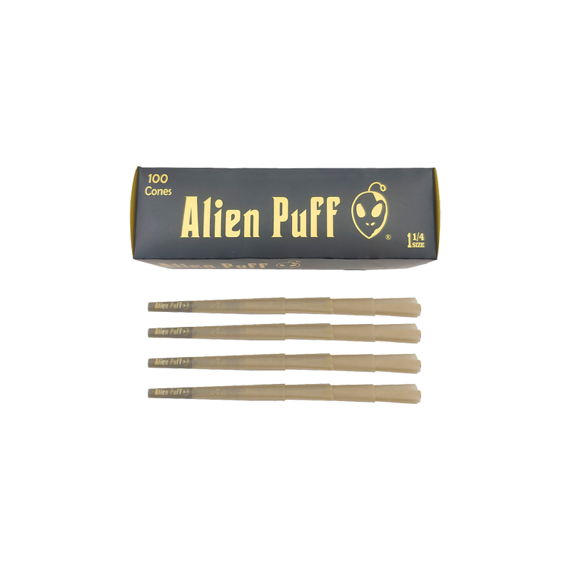 Buy 100 Alien Puff Black & Gold 1 1-4 Size Pre-Rolled Cones ( HP130 ) | Express Highs UK