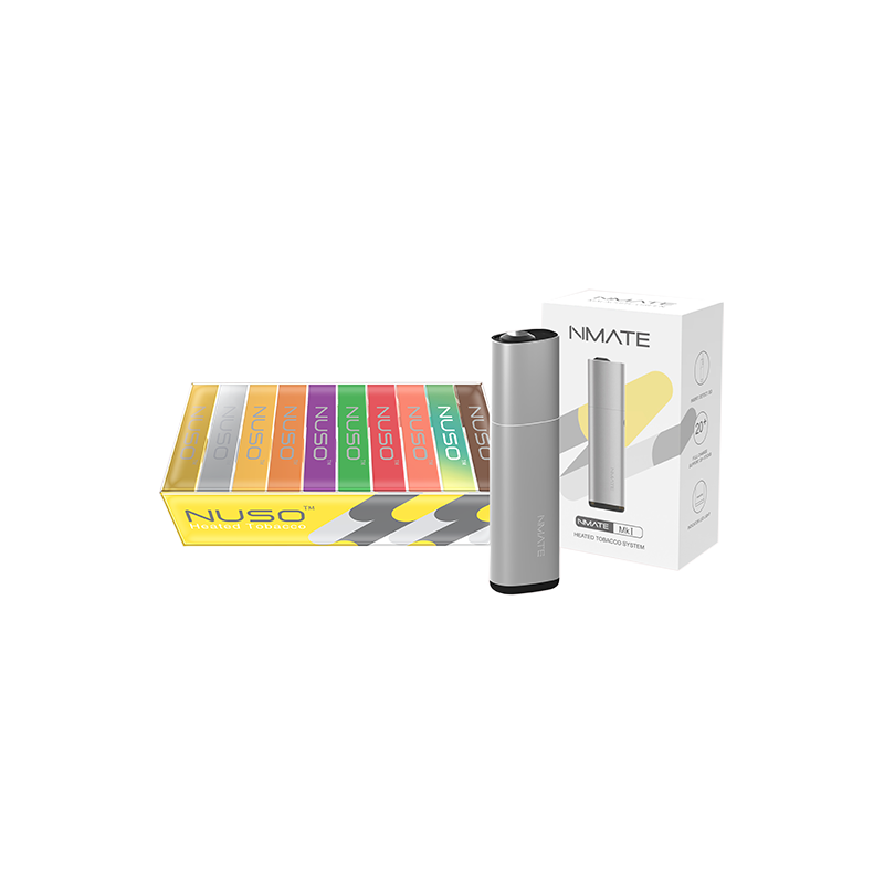 Buy NUSO Heated Tobacco Sticks Starter Kit Pack - 4x tobacco, 6x fruity Packs & Nmate Device | Express Highs UK