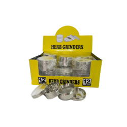 Buy 4 part Silver Metal Tobacco Grinder - PH6916 Silver | Express Highs UK