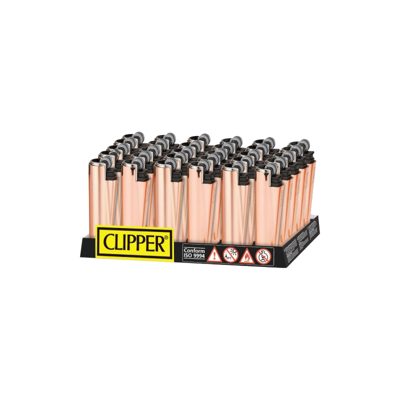 Buy 30 Clipper FCP22RH Classic Micro Rose Gold Shiny Lighters | Express Highs UK